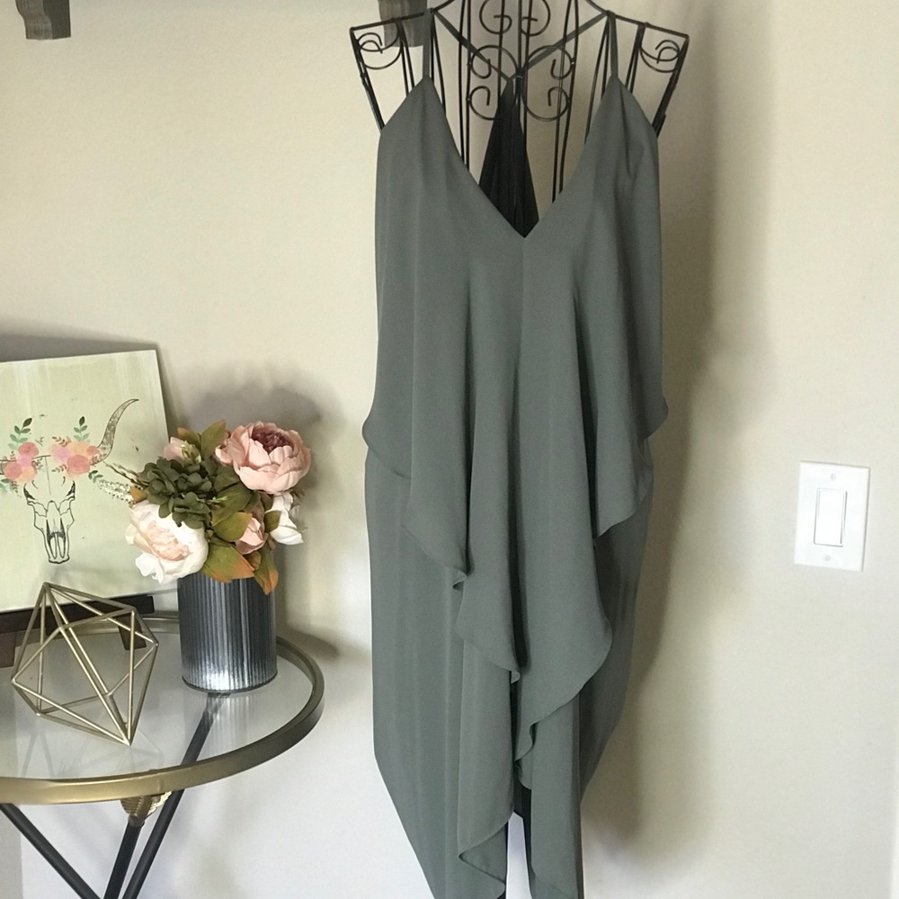 Olive Green draped dress